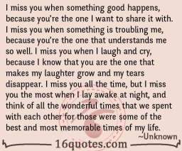 I miss you when something good happens