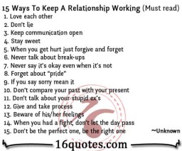 15 Ways To Keep A Relationship Working