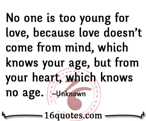 Too Young For Love Quotes