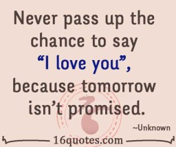 chance to say I love you