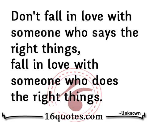 Don’t fall in love with someone